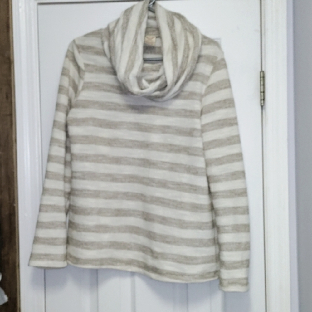 Women's striped sweater cowl neck size medium